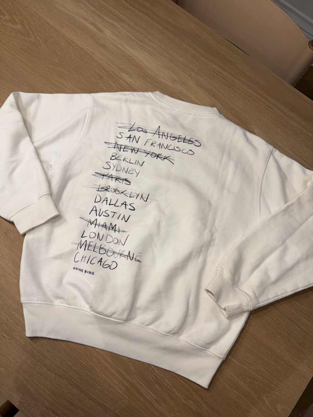 Anine Bing Ramona Sweatshirt Doodle - Ivory - Size Small - Picture 2 of 5